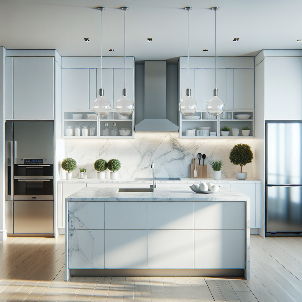 Realistic stock image of modern kitchen renovation